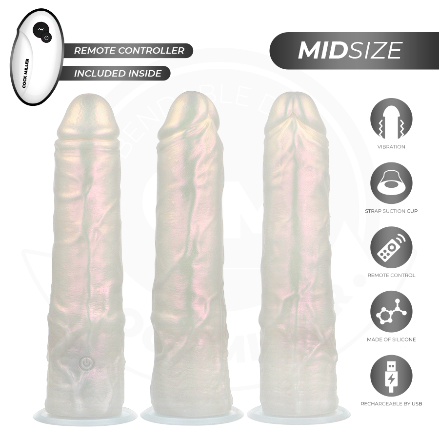 COCK MILLER - 20,5 CM SILICONEN DILDO, LICHTEN EN VIBRATIE MET AFSTANDSBEDIENING