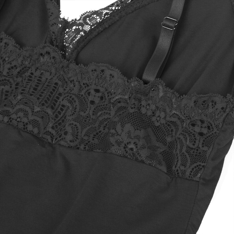 SUBBLIME - TEDDY MET ZWARTE BLOEMENKANT DETAILS L/XL