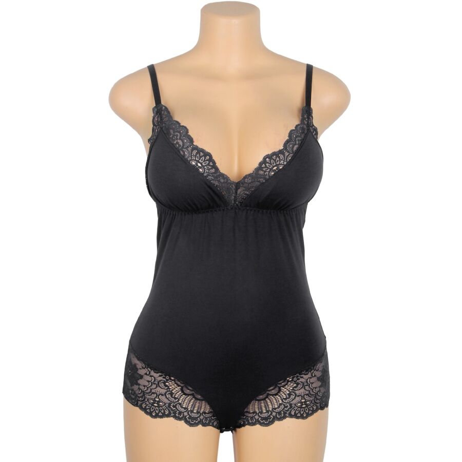 SUBBLIME - TEDDY MET ZWARTE BLOEMENKANT DETAILS L/XL