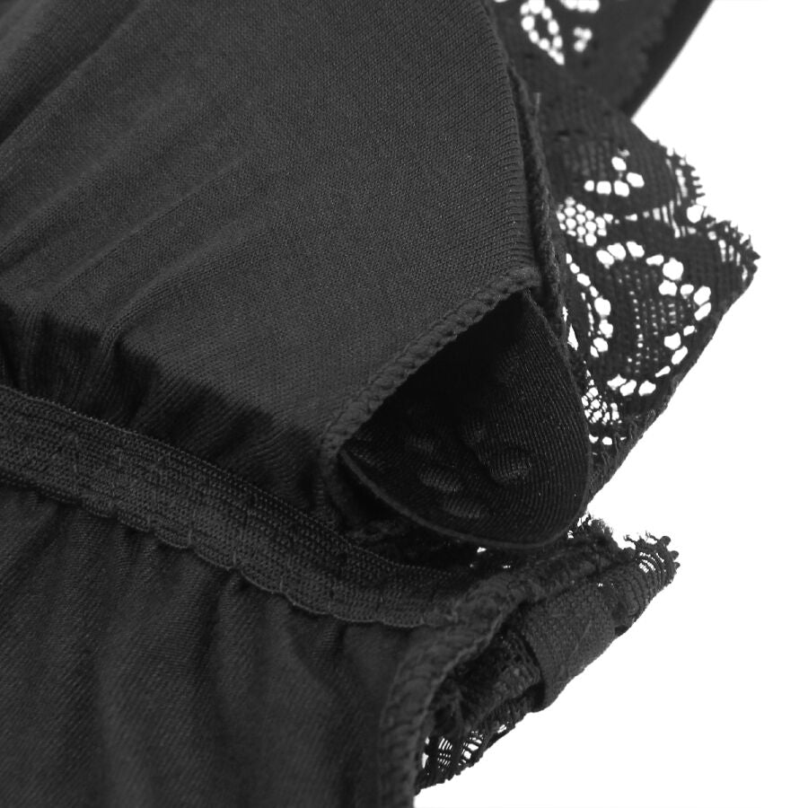 SUBBLIME - TEDDY MET ZWARTE BLOEMENKANT DETAILS L/XL
