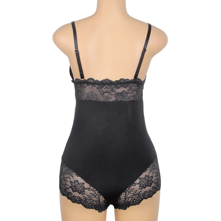 SUBBLIME - TEDDY MET ZWARTE BLOEMENKANT DETAILS L/XL