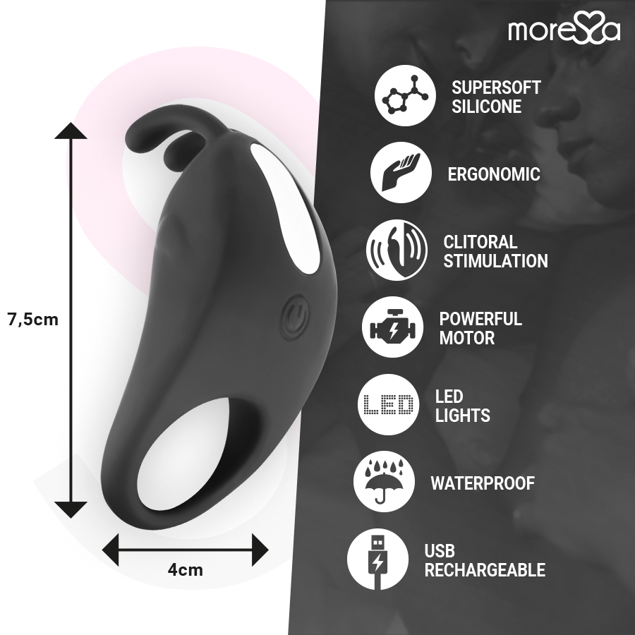 MORESSA - BRAD PREMIUM SILICONE OPLAADBAAR ZWART