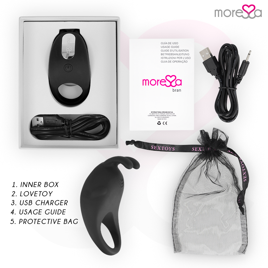 MORESSA - BRAD PREMIUM SILICONE OPLAADBAAR ZWART