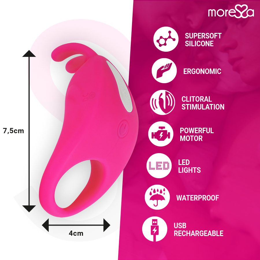 MORESSA - BRAD PREMIUM SILICONE OPLAADBARE ROZE