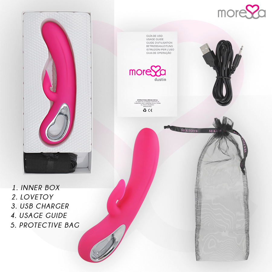 MORESSA - DUSTIN CLITORALE STIMULERENDE GOLVEN EN KRACHTIGE VIBRATIE PREMIUM OPLAADBARE SILICONEN