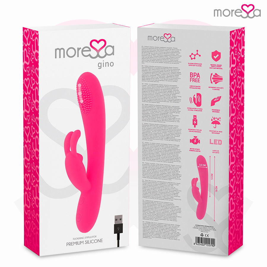 MORESSA - GINO TICKLING VAGINAL PREMIUM SILICONE OPLAADBAAR