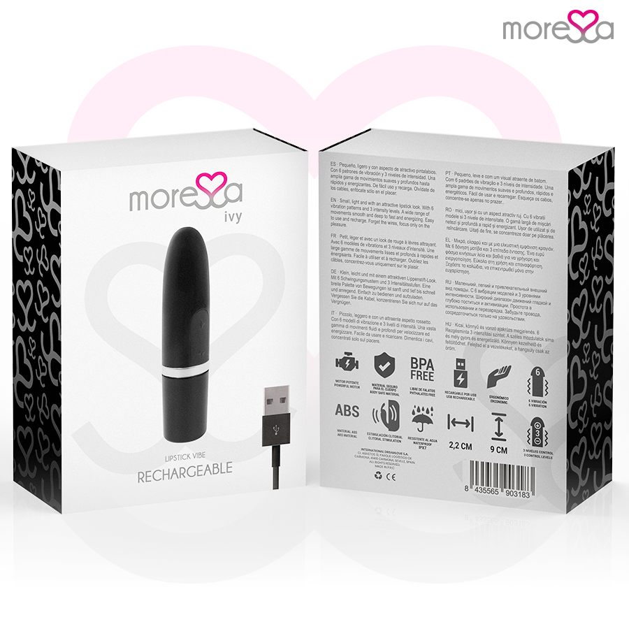 MORESSA - IVY TRAVEL LIP SIMULATOR MASSAGER ZWART