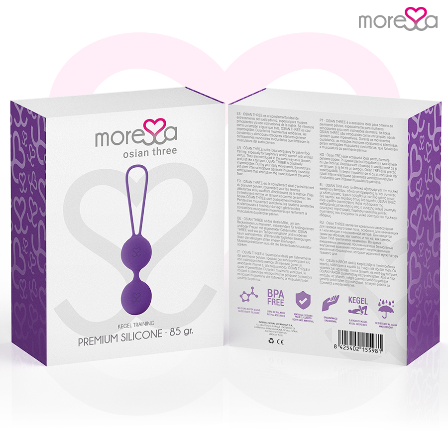 MORESSA - OSIAN THREE PELVIC BODEMTRAINING 85 gr PREMIUM SILICONE PAARS