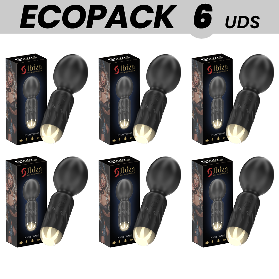 ECOPACKS 6 EENHEDEN - IBIZA POCKET WAND VIBRATOR MASSAGER