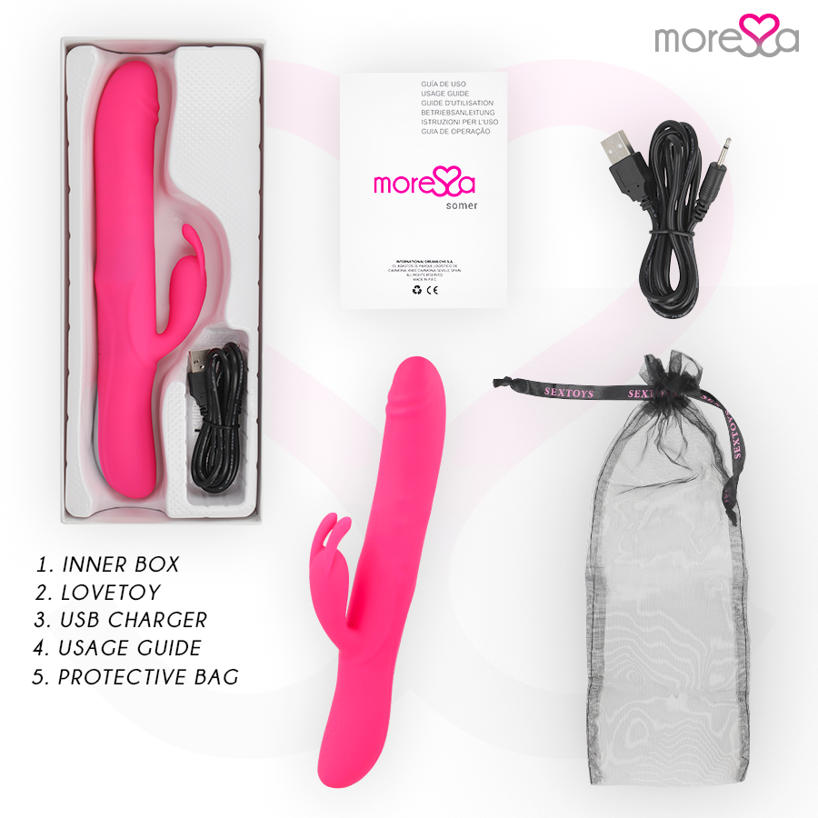 MORESSA - SOMER ROTATOR GEPARELISEERD EN KRACHTIGE TRILLING PREMIUM SILICONEN