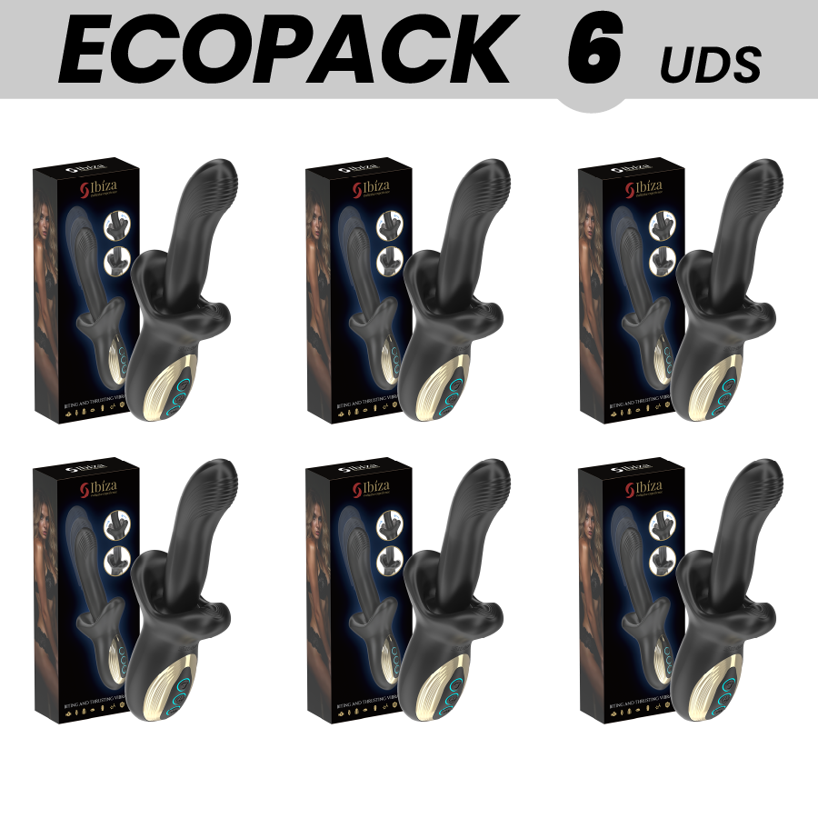 ECOPACKS 6 STUKS - IBIZA KRACHTIGE VIBRATOR MET STOOT- EN BIJTENDE EFFECT