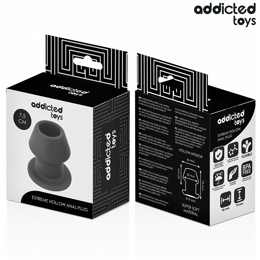 ADDICTED TOYS - EXTREME SILICONEN HOLLE ANAALPLUG MAAT S 7,5 CM