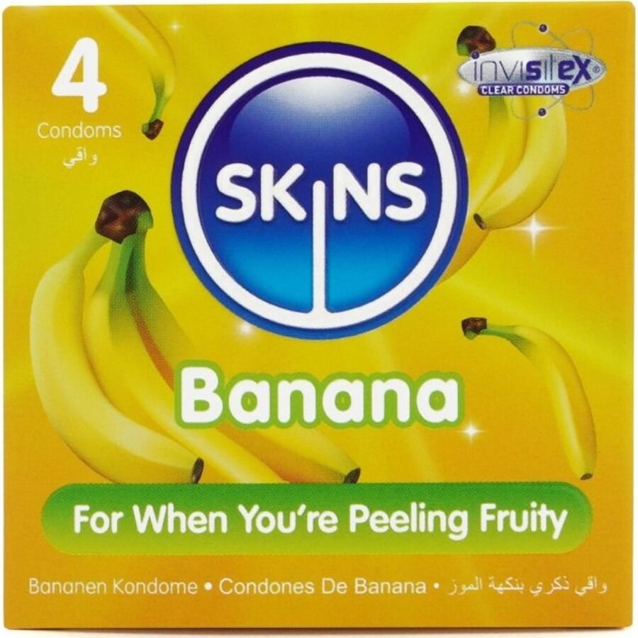 SKINS - PREMIUM CONDOOMS MET BANANENSMAAK, PAK VAN 4