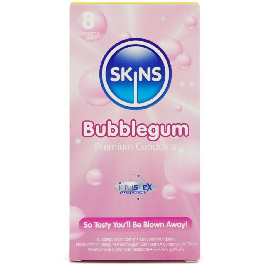 SKINS - PREMIUM BUBBLEGUM SMAAK CONDOOMS PAK VAN 8