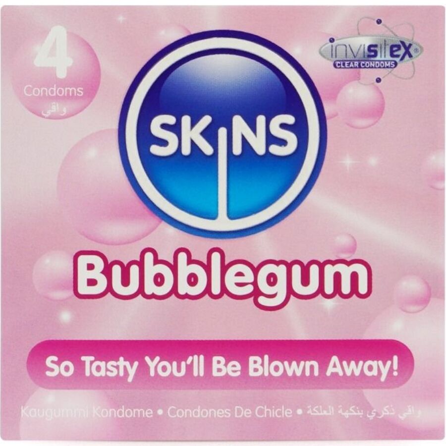 SKINS - PREMIUM BUBBLEGUM SMAAK CONDOOMS PAK VAN 4