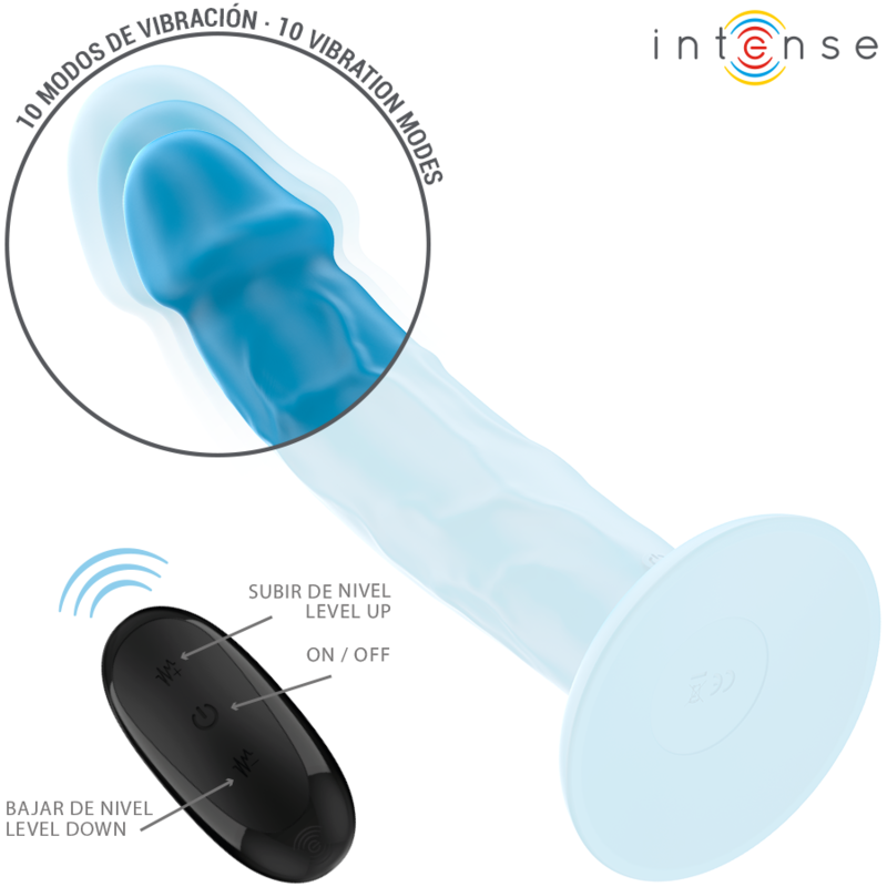 INTENSE - PHOEBE REALISTISCHE VIBRATOR 10 VIBRATIES BLAUWE AFSTANDSBEDIENING