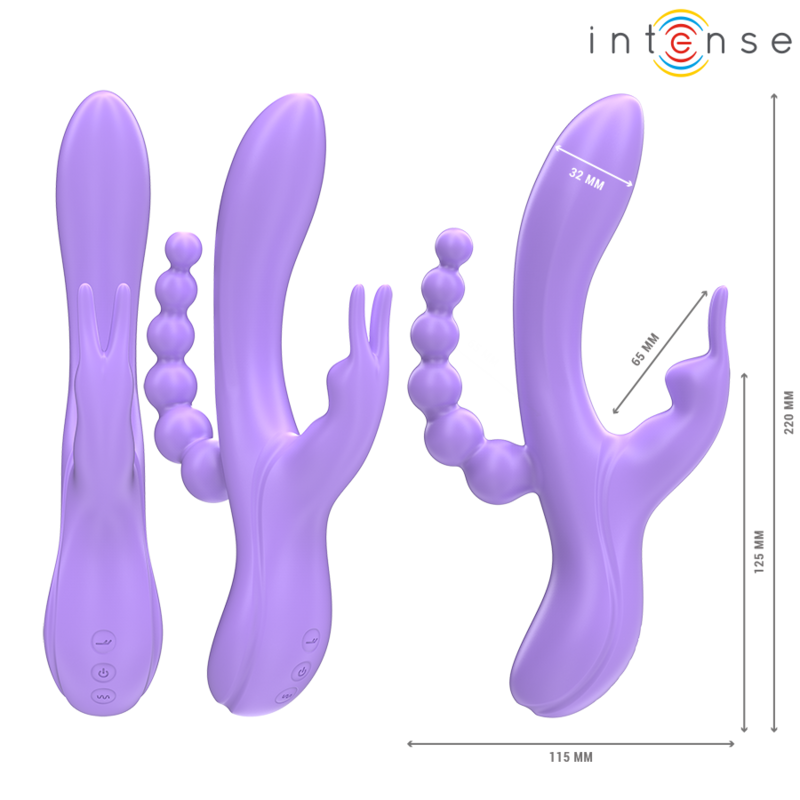 INTENSE - MIKO TRIPLE RABBIT VIBRATOR &amp; STIMULATOR &amp; ANAL 7 VIBRATIES PAARS