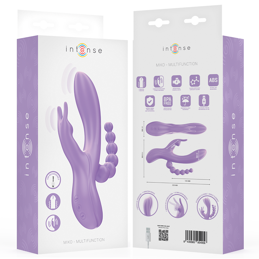INTENSE - MIKO TRIPLE RABBIT VIBRATOR &amp; STIMULATOR &amp; ANAL 7 VIBRATIES PAARS