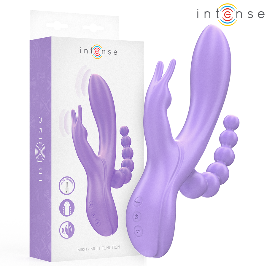 INTENSE - MIKO TRIPLE RABBIT VIBRATOR &amp; STIMULATOR &amp; ANAL 7 VIBRATIES PAARS