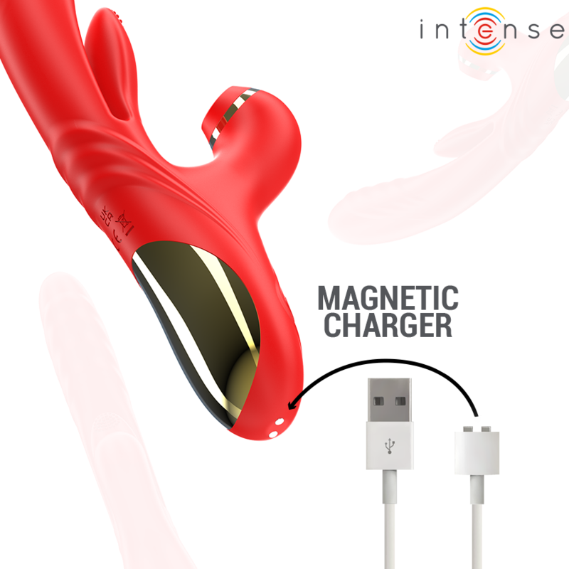 INTENSE - KAROL MULTIFUNCTIONELE VIBRATOR DUWEN &amp; STIMULEREN &amp; STIMULERENDE GOLVEN ROOD