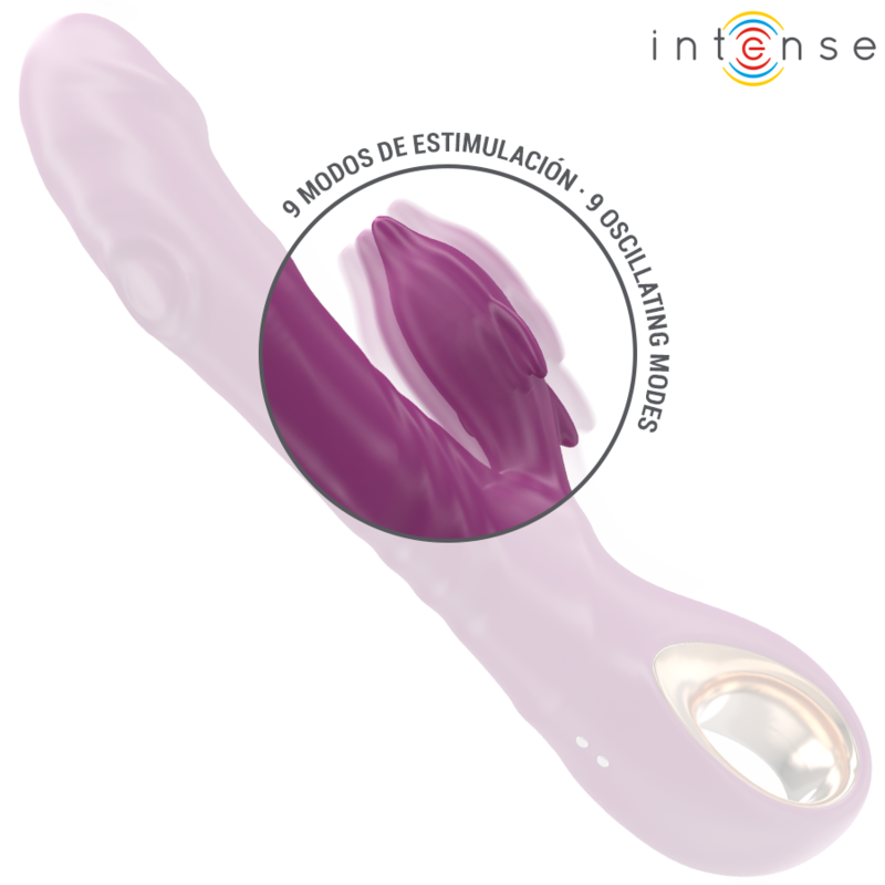 INTENSE - HALLE MULTIFUNCTIONELE VIBRATOR MET STIMULERENDE TONG IN DE VORM VAN EEN PAARSE DOLFIJN