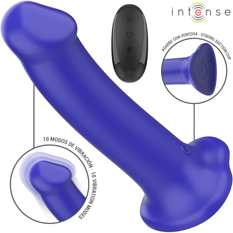 INTENSE - VICTORIA ZUIGNAP VIBRATOR 10 VIBRATIES DONKERBLAUWE AFSTANDSBEDIENING