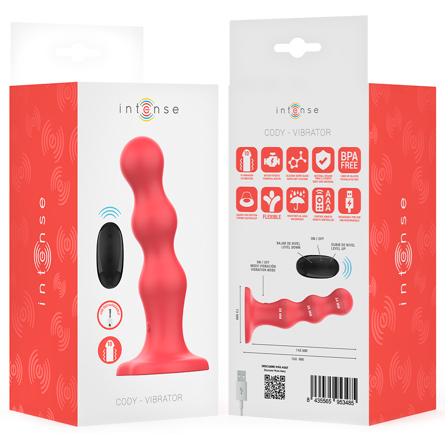 INTENSE - CODY ZUIGNAP VIBRATOR ROOD AFSTANDSBEDIENING
