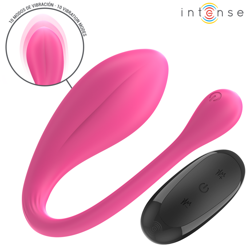 INTENSE - JANICE U-VORMIGE VIBRATOR MET DUBBELE STIMULATIE, 10 VIBRATIES, ROZE, AFSTANDSBEDIENING