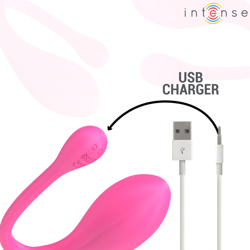 INTENSE - JANICE U-VORMIGE VIBRATOR MET DUBBELE STIMULATIE, 10 VIBRATIES, ROZE, AFSTANDSBEDIENING