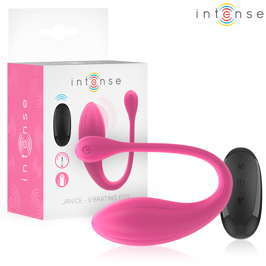 INTENSE - JANICE U-VORMIGE VIBRATOR MET DUBBELE STIMULATIE, 10 VIBRATIES, ROZE, AFSTANDSBEDIENING