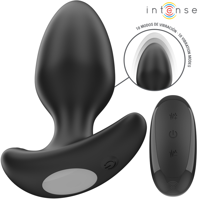 INTENSE - JOEY ANAL PLUG 10 VIBRATIES ZWART AFSTANDSBEDIENING