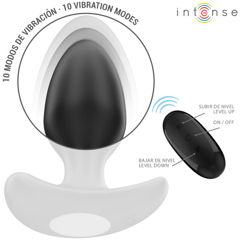 INTENSE - JOEY ANAL PLUG 10 VIBRATIES ZWART AFSTANDSBEDIENING