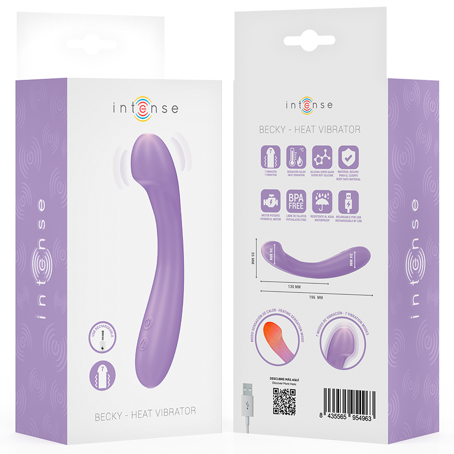 INTENSE - BECKY VIBRATOR 19 CM VERWARMD 7 VIBRATIES PAARS