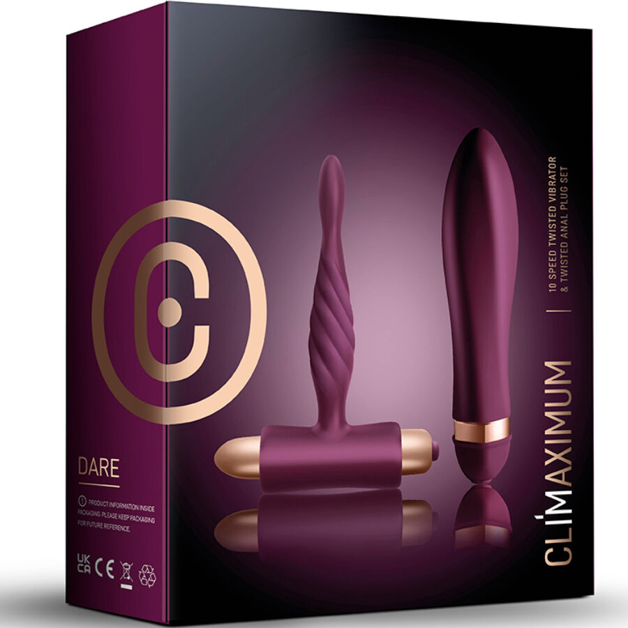 CLIMAXIMUM - DARE KIT GEVLOCHTEN VIBRATOR + ANALE PLUG VOOR BEGINNERS