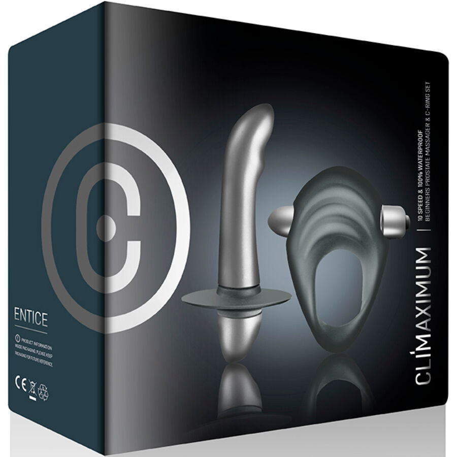 CLIMAXIMUM - ENTICE KIT PENISRING + PROSTAAT VIBRATOR VOOR BEGINNERS