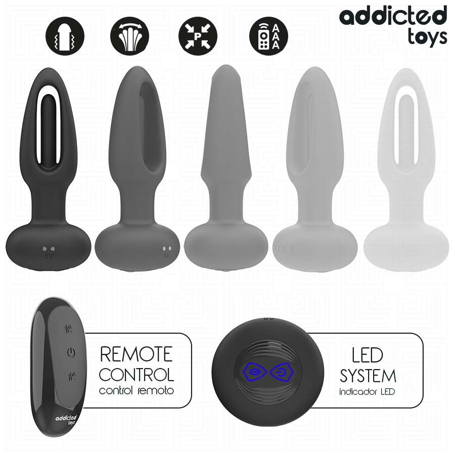 ADDICTED TOYS - ANALE PLUG MET VIBRERENDE TONG EN AFSTANDSBEDIENING