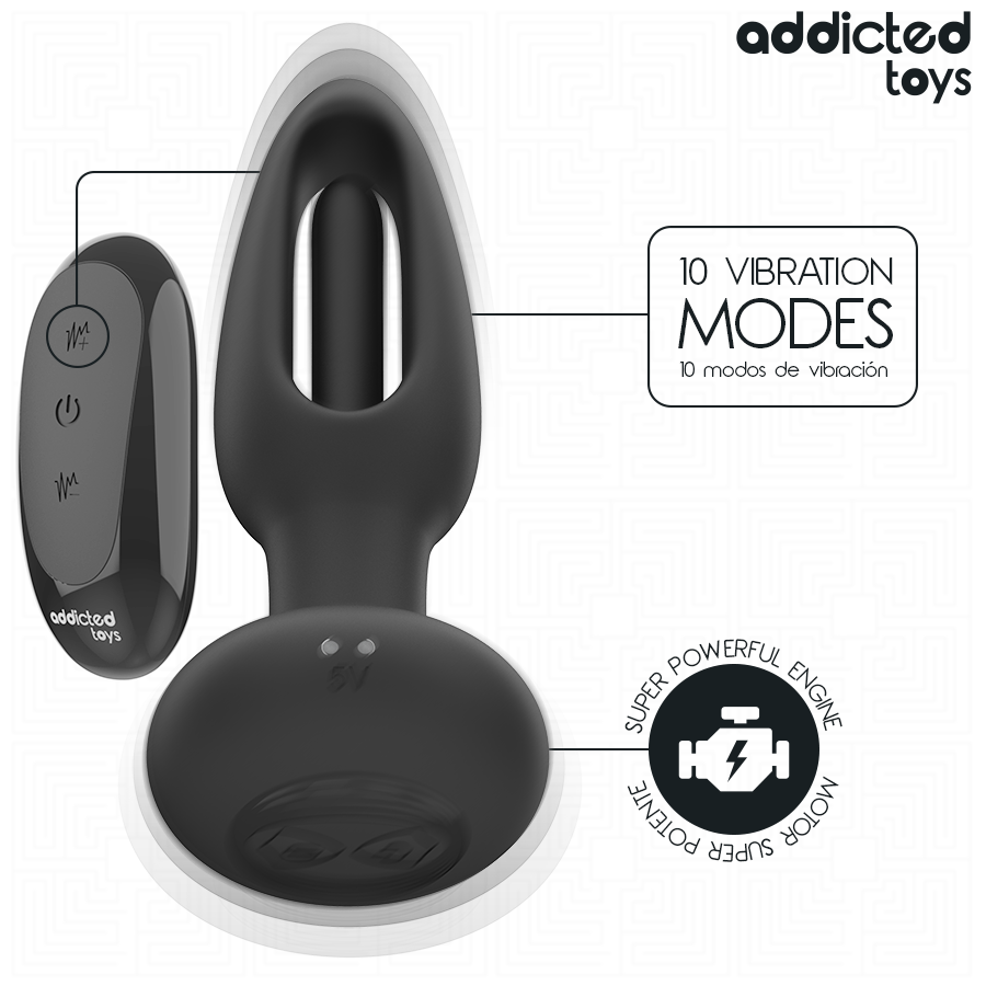 ADDICTED TOYS - ANALE PLUG MET VIBRERENDE TONG EN AFSTANDSBEDIENING