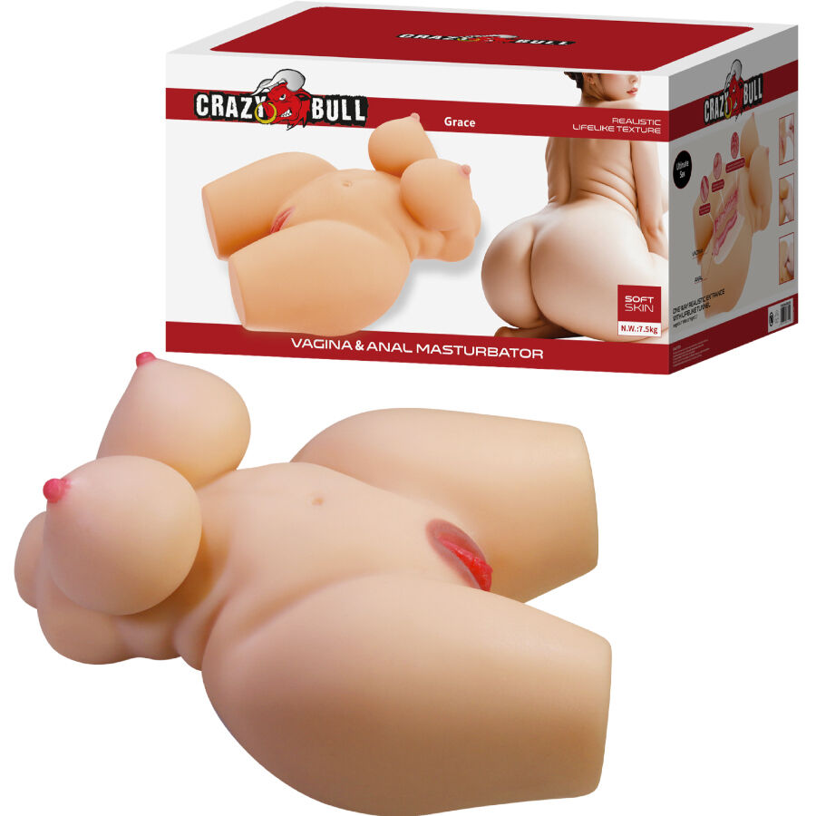 CRAZY BULL - GRACE REALISTISCHE VROUWELIJKE TORSO VAGINA EN ANUS 7,5 KG