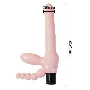 DANCE - TPR DRAADLOOS HARNAS MET VIBRATIE EN ANALE STIMULATIE 25,4 CM