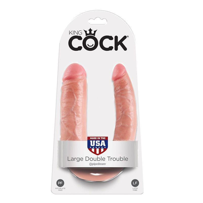 KING COCK - DUBBELE PENETRATIE DILDO 17,8 CM NATUURLIJK