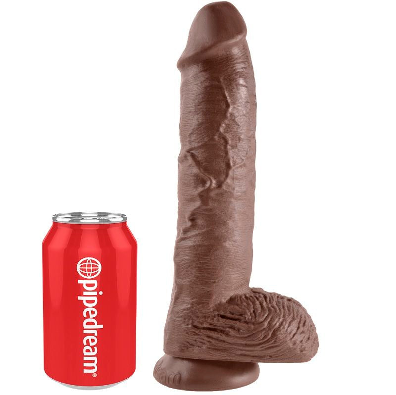 KING COCK - 10 REALISTISCHE BRUINE PENIS 26,5 CM
