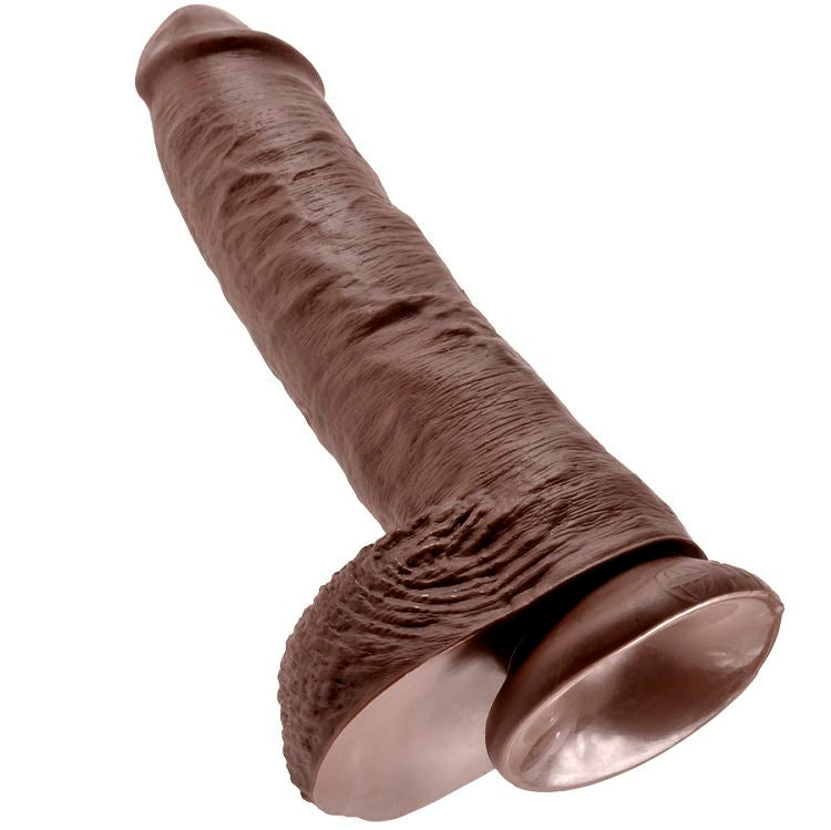 KING COCK - 10 REALISTISCHE BRUINE PENIS 26,5 CM