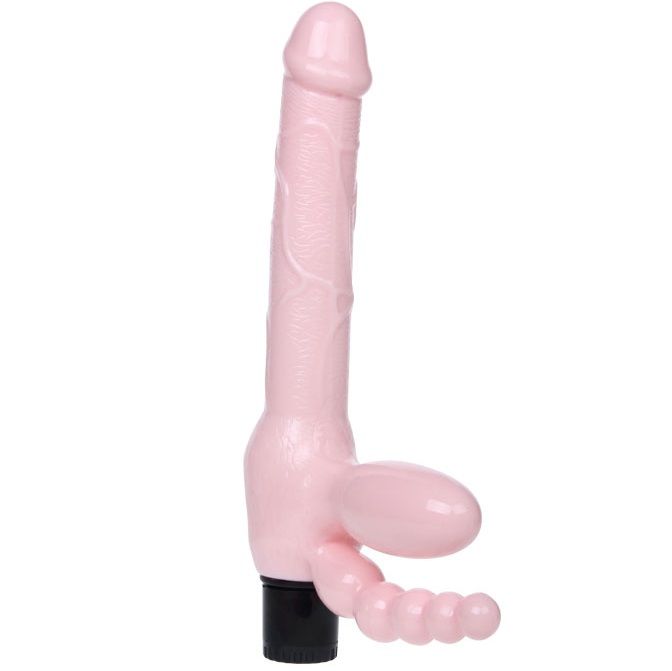 DANCE - TPR DRAADLOOS HARNAS MET VIBRATIE EN ANALE STIMULATIE 25,4 CM