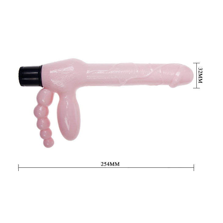 DANCE - TPR DRAADLOOS HARNAS MET VIBRATIE EN ANALE STIMULATIE 25,4 CM