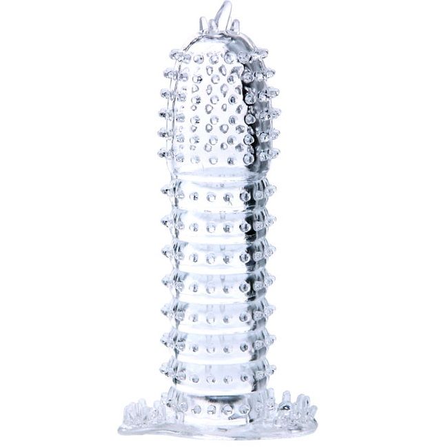 DANCE - PENIS SLEEVE MET STIMULERENDE PUNTEN TRANSPARANT 14 CM