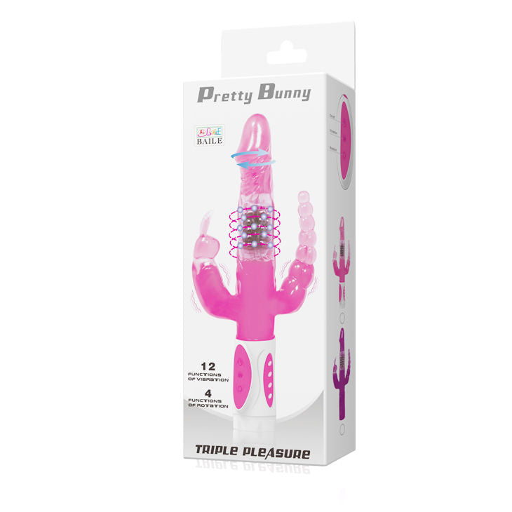 DANCE - PRETTY BUNNY DRIEVOUDIGE ROTERENDE VIBRATOR