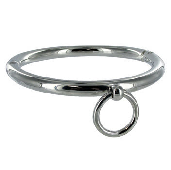 METAL HARD - BDSM HALSBAND MET RING 18CM