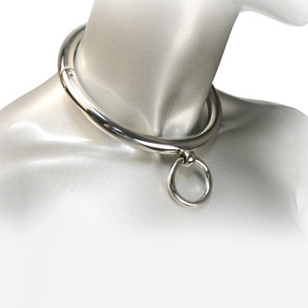 METAL HARD - BDSM HALSBAND MET RING 18CM