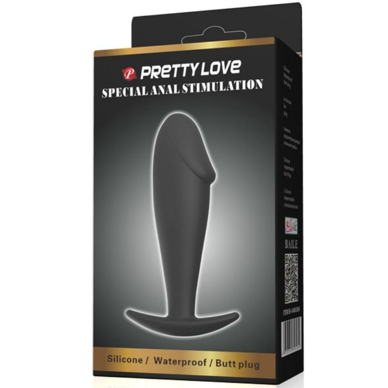 PRETTY LOVE - SILICONEN ANAALPLUG IN DE VORM VAN EEN ZWARTE PENIS