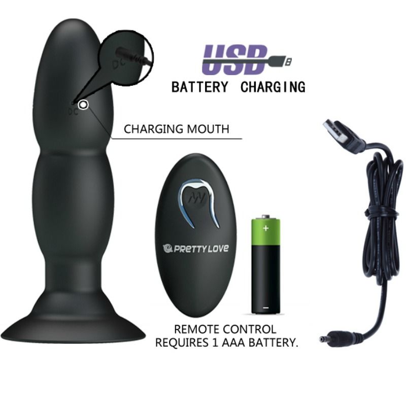 PRETTY LOVE - PLUG VIBRATOR EN AFSTANDSBEDIENING ROTATIE